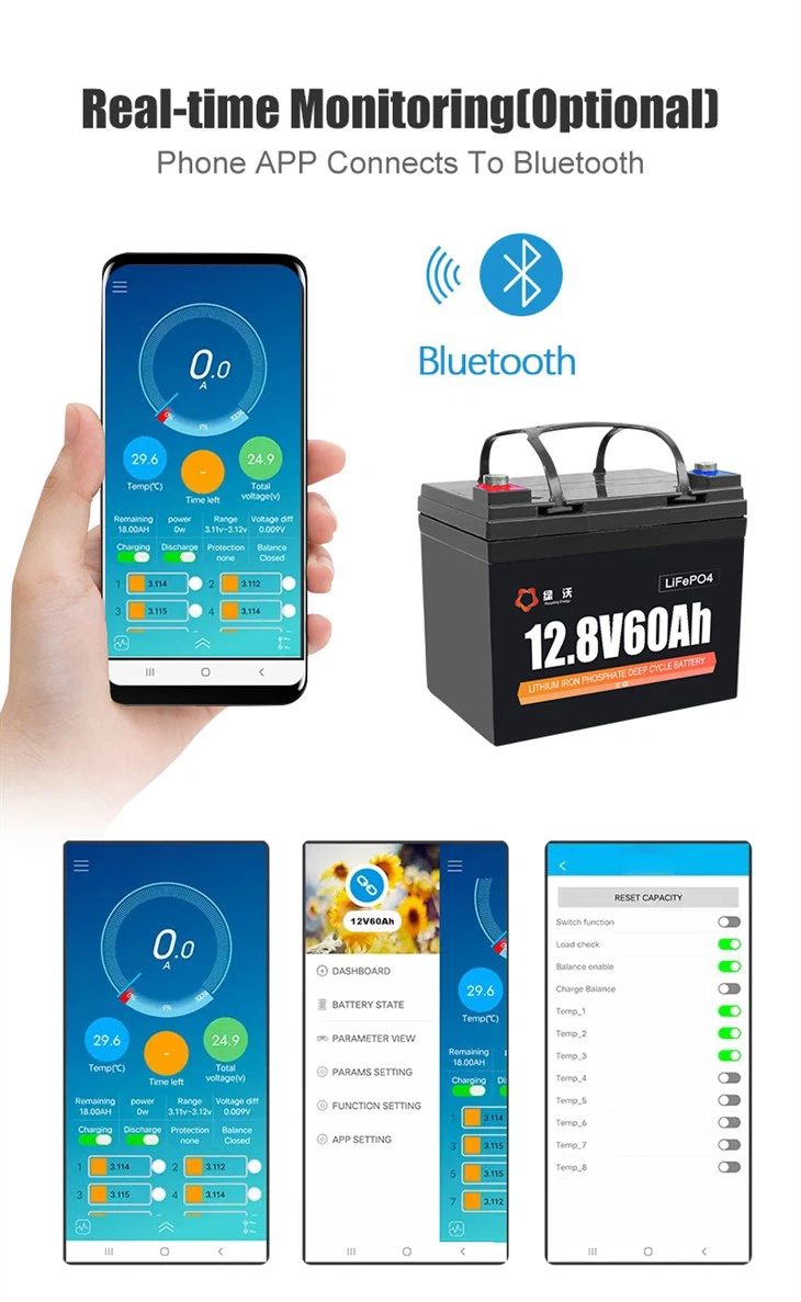 LVWO-12V 12.8V 60Ah LiFePO4 Lithium Battery